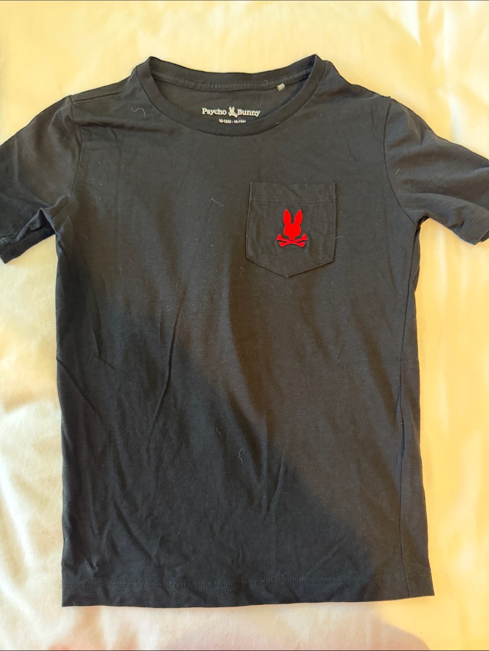 Psycho Bunny Black Short Sleeve Tee with Red Bunny Patch